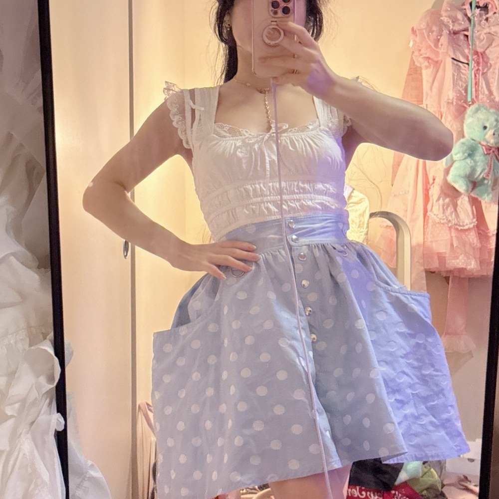 Blue Polka Dot Skirt;MILK egl Lolita